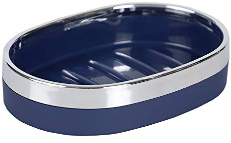 Home Basics, ABS plastic, navy, Oval Soap Dish