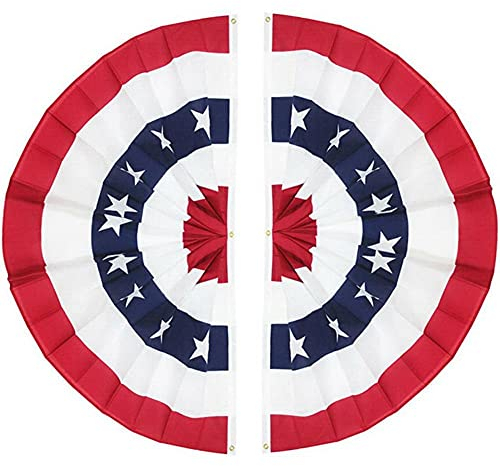 Bontannd Stück Usa Plissee Fan Flagge, Amerikanische Us-Flagge Patriotischer Halb Banner Flag (3x6 Feet), Indoor/Outdoor-Dekorationen