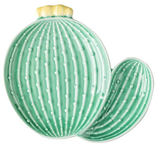 HEMOTON 1pezzi Piatto Ceramico Forma Di Cactus Verde Per Uso Domestico Design Creativo e Accattivante Per Ristoranti e Eventi