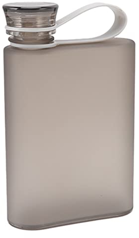 CHICIRIS Bouteille d'eau Plate, 380 ML Transparent A5 Bouteille d'eau éTanche Rectangle Bouteilles d'eau Sac à Main Flasque Froide pour Sports de Plein Air Gym Camping Randonnée, 4,1 X 6,4 (Gris)