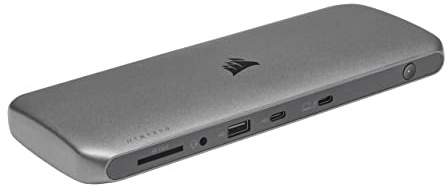 Corsair TBT200 Thunderbolt 4 Dock - Power Delivery bis 96 W - 4 ×-Anschlüsse - Thunderbolt Dock Utility - 4 × USB Typ-A-Anschlüsse -C-Anschluss - SD 4.0-Kartenleser