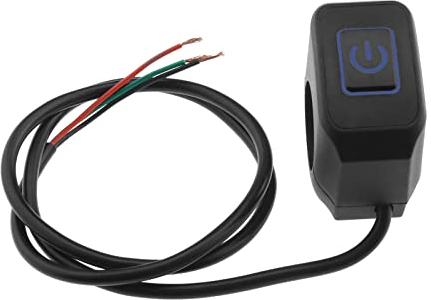 EMSea Interruttore Per Manubrio Moto 22mm 7/8 Pollici Interruttore A Pulsante Per Controllo Fari Manubrio Interruttore On/off Impermeabile 12V Con Indicatore LED Blu