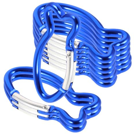 CLISPEED 50 ganci a moschettone, per arrampicata, per escursioni, alpinismo, gancio Quick Rock blu, portachiavi, moschettone, chiusura cariandese, a forma di pesce, a forma di pesce