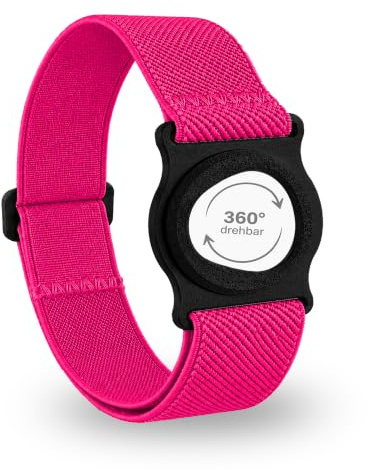 Diasticker® | Dexcom G7 – Nastro di fissaggio | Supporto girevole a 360° | Bracciale per il fissaggio del Dexcom CGM, protezione sensore, fissaggio | Supporto: nero (medio: 25 – 35 cm, rosa)