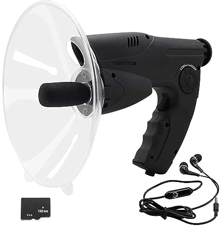 WENCY Parabolmikrofon Abhörgerät mit Aufnahme TF-Karte, Monokulares X8-faches Fernhören, Teleskop Langstrecke zum Abhören von Vögeln Bush Walking Jagd Angeln Camping-Werkzeuge