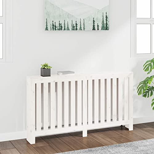 CIADAZ Heizkörperverkleidung, Heizung Abdeckung, Radiator Cover, Heizungsabdeckung, Heizkörper Verkleidungen, Abdeckung Heizung, Weiß 153x19x84 cm Massivholz Kiefer