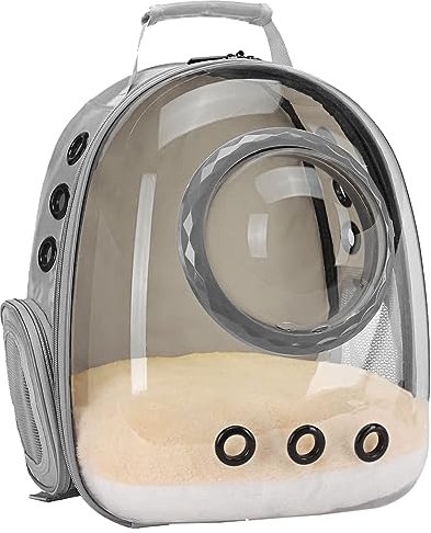 Bubble Cat Carrier Rucksack, transparenter Haustier-Tragerucksack für kleine Welpen und Hasen, Weltraumkapsel Bubble Cat Rucksack Träger, Fluggesellschaft zugelassen
