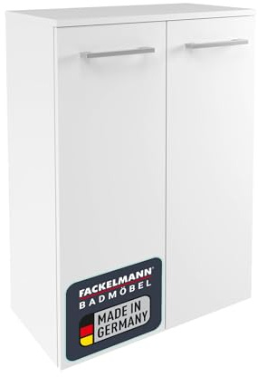 Verona Hängender Doppel Midischrank – Premium Badmöbel Made in Germany – Weiß-Hochglanz – 60,2 x 82,6 x 32 cm – Eleganter Stauraum mit Liebe zum Detail