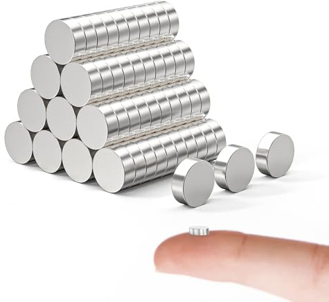 GoldRock 100 Stück Mini Magnete Rund 6x2mm, Kleine Magnete Stark, Rund Magnet, Kühlschrank Magneten zum Basteln,Magneten Starker Halt Mini für Whiteboard, Pinnwand, Magnettafel,Tür, Karte, Bildschirm