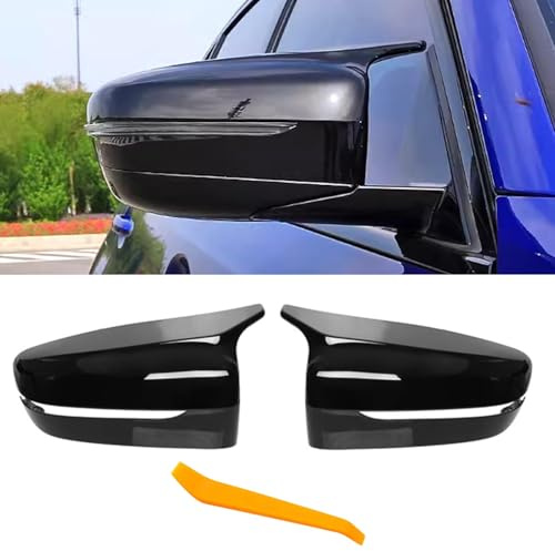 TTCR-II 2PCS Spiegelkappen Kompatibel mit BMW G20 G21 G22 G23 G30 G31 G11 | Rückspiegel Abdeckung 3er G20 G21/4er G22 G23 G26 Seitenspiegelgehäuse 7er G11 G12/8er G14 G15 G16 Links+Rechts(Schwarz)