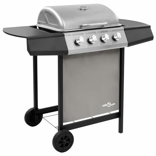 Rantry Gas BBQ Grill with 4 Burners Black and Silver (FR/BE/IT/UK/NL only) Outdoor Grills