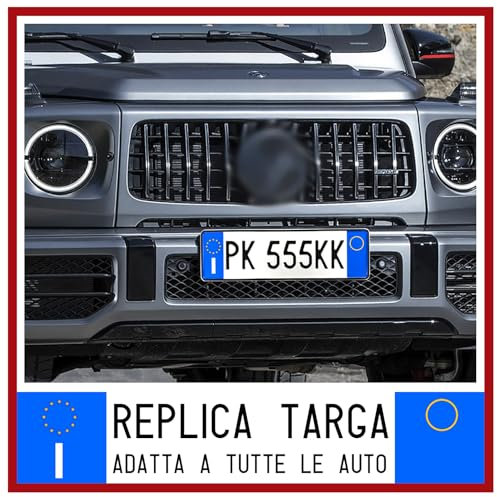WORLD SELL Reproduktion Kfz-Kennzeichen vorne italienisch reflektierend mit Relief