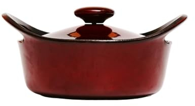 LVYUDS Gusseisen Topf Emailliert Dutch Oven Binaurales Design Induktion Kocher Kompatibel 1-2 Personen Geeignet für Gedünstet Gerichte