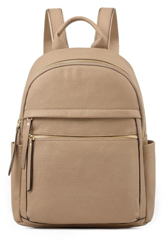 Kattee Echtleder Rucksack für Damen Multifunktional Elegant Tagesrucksack Weiches Leder Schultertasche für Shoppingtouren Medium