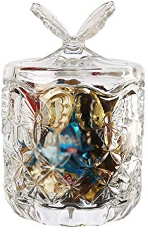 QXSJEDYCH Sucrier Transparent Sucrier Pot en Verre créatif avec Couvercle Peut être utilisé for Stocker des Cubes de café Sucre Bonbons Fruits secs Sucrier Pot de Rangement en Verre Pot à Bonbons Boca