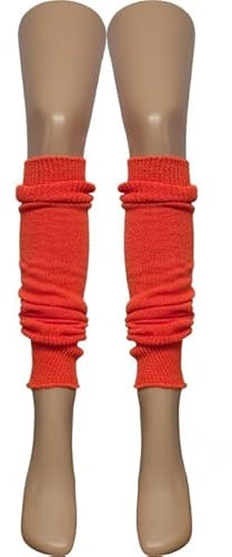 Silver Legs Beinstulpen für 80er-Jahre-Partys, 20 Farben, ca. 60 cm, hergestellt in Großbritannien, neon-orange, One size