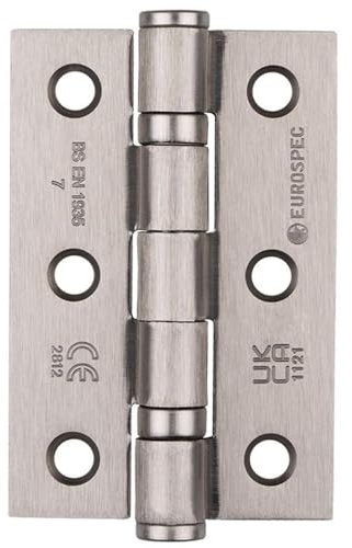 Pair Grade 7 Ball Bearing Hinge - 76 x 51mm Satin Nickel Interior Door Fixing