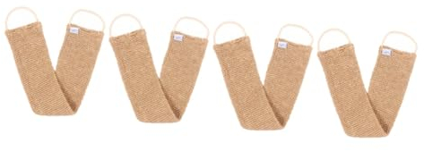 Healeved 4stücke Ramie Jute Duschhandtuch Mit Exfoliationsgurt Langer Rückenreiniger Für Sanfte Körperpflege Im Bad Oder Spa Für Tägliche Anwendung Und
