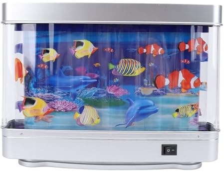 Künstliches Aquarium Mit Beweglichen Fischen - Realistisches Dynamisches Gefälschtes Mini-Aquarium, Dekorative Lampe, Nachtlicht, Virtuelles
