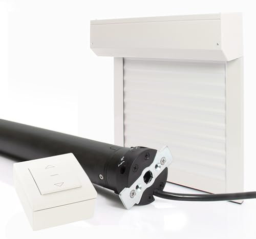 Tapparella elettrica cablata regolabile in alluminio, altezza 100 x larghezza 80 cm, colore bianco, montaggio facile, per finestra