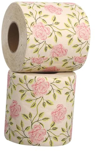 Healvian 2 Rollen bedrucktes Toilettenpapier Neuheit Toilettenpapier Druck Servietten Toilettenpapier Dekorative Handtuch Servietten Hochzeit Toilettenpapier Frühling Toilettenpapier Bambus Zellstoff
