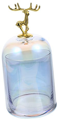 Cupola espositiva per vaso a campana, 1 Set Cloche profumata Forever Roses Espositore da tavolo Campana di vetro Campana di vetro Cupola conservata Copertura for torta in vetro rosa Fiori(As Shown 2)