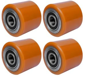 Lot de 4 rouleaux de transpalette for chariots élévateurs électriques 80 x 60 mm (diamètre 80 mm, largeur 60 mm) 80 x 70 mm (diamètre 80 mm, largeur 70 mm) Rouleaux de transpalette en polyuréthane ave