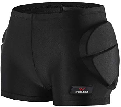 Skaten Hüften Protektor Hose Teens Skifahren Gepolsterte Schutzshorts Schwarz L