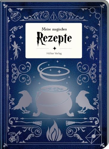 Meine magischen Rezepte - Zauberschüler Blau: Einschreibbuch: Rezept-Einschreibheft für Potter-Fans; liniert, Folienschnitt und individuelles Inhaltsverzeichnis (Rezeptbücher)