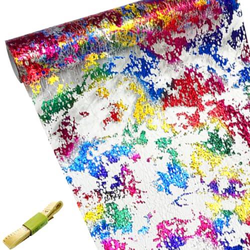 Tischläufer Bunt Regenbogen Tischdecken Dekostoff Tischband aus Organza Hochzeitsdeko mit Maßband für Advent Karneval Taufe Geburtstage Party 29 cm×10Yd (Bunt(29cm*10yd))