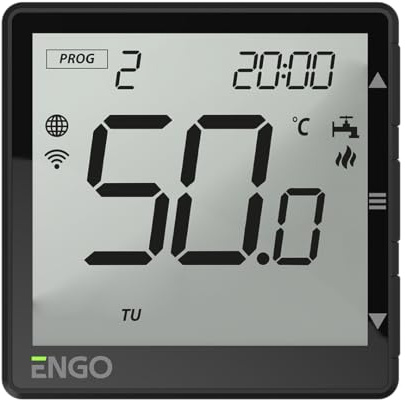 ENGO Smart Hot Water Timer WiFi Immersion Heater Controller Black | Programmable timer for immersion heaters and hot water cylinders. WiFi app control with a built-in thermostat