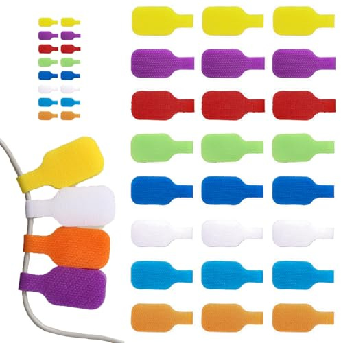 40 pezzi etichetta cavo elettrico, 4 x 2,5 cm riutilizzabile etichette per cavi etichette per cavi per organizzare e identificare i cavi, etichetta multi colore per scrivere a mano impermeabile