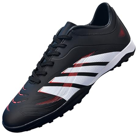 Football Boots Boys Astro Turf Men Indoor Futsal Shoes Unisex Youth Rugby Shoes Adult AG FG TF Wide Training Sneaker Breathable (Black-TF,3.5)