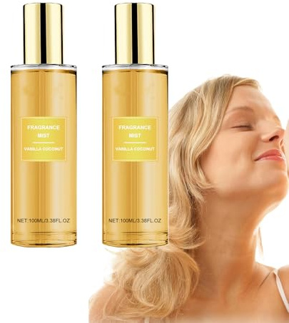 Spray per il corpo alla vaniglia e al cocco per le donne – Nebbia profumata a lunga durata idratante per capelli e pelle, spray dolce alla vaniglia, leggero e rinfrescante per capelli (2 pezzi)