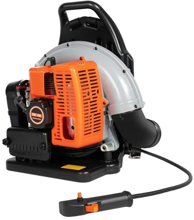 Lövblåsare 2,7 kW 2-takts 63 cc högpresterande gasdriven ryggsäcksbladblåsare för gräsmatteskötsel och snöröjning för gräsmattevård, lövblåsning
