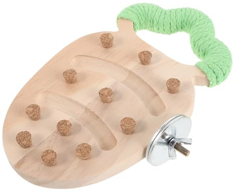 DIYEAH Vogelständer aus Holz, Spielplattform aus Holz für Papageienkäfige – Karottenförmiges Kauspielzeug für Wellensittiche Und Nymphensittiche