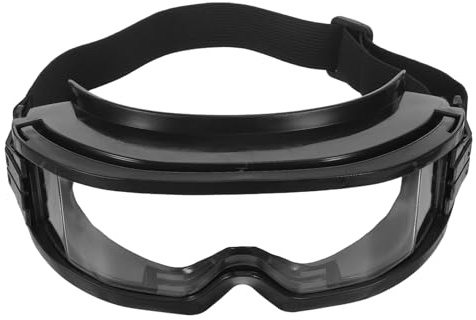 Veemoon Anti-fog Protective Safety Goggles with Adjustable Headband, Black Heat-resistant Eye Protection Goggles for Construction, Chemistry, and Industrial Use