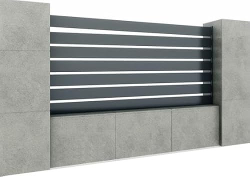 Aluminium staketfält 150 x 200 cm antracit RAL 7016 lamellstaket insynsskydd