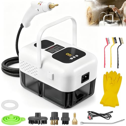 Dampfreiniger Handgerät, Dampfreiniger, 1.2L Wassertank Steam Cleaner | 10 Sekunden Aufheizzeit, 9-stufig Tragbarer Damp-freiniger, Handdampfreiniger für Haushalt und Auto, Küche, Fenstern