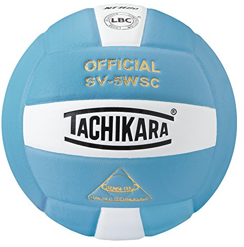 Tachikara Sensi-Tec Composite Volleyball, Powder Blue/White, Loose Bladder Construction, Over 40 Color Combinations