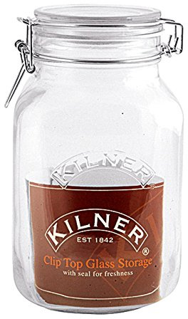 Kilner Clip Top Glass Storage Jar - Square 1.5 Litres