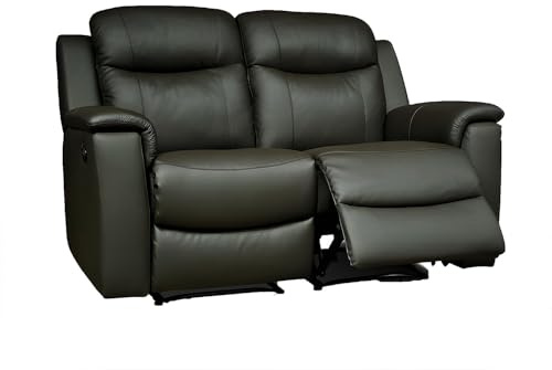 Vente-unique Relaxsofa Leder 2-Sitzer - Schwarz - Evasion