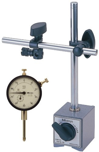 Mitutoyo 64PKA079 Magnetic Stand With Dial Indicator, 1 Travel, 0.001 Graduation