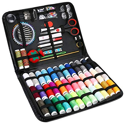 ProCase Nähset mit 183er Nähzubehör Sewing Kit 38 Stück Spulen-Faden Nähgarn 30 Nähnadeln Nähkasten Komplett Premium Nähzeug Reise Nähset für Anfänger Nadel und Faden Set