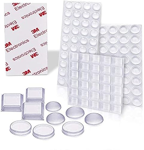 Queta 122 pezzi Gommini Silicone Trasparenti Paracolpi, Autoadesiva Feltrini in Silicone, Rumore Paracolpi Gomma, Morbido Piedini di Gomma Adesivi, per Proteggere Mobili