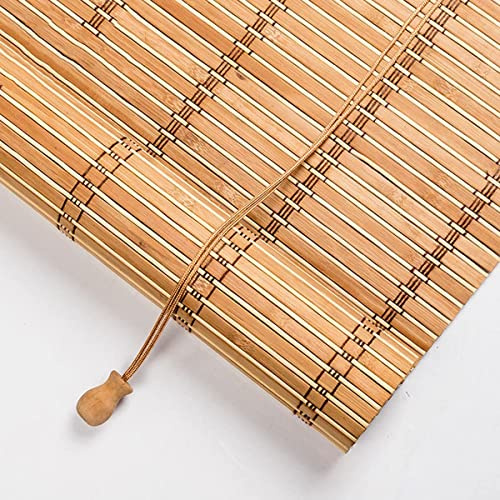 Innen/Außen-Bambusrollo,Natur Lichtfilter-Sichtschutz-Raffrollo-Holzrollo,Bambus Rollo mit Seitenzug,für Korridor Gazebo Gärten Terrassen Fenster Tür,Breite 45-150cm,Anpassbar (W80xH100cm/32x39in)