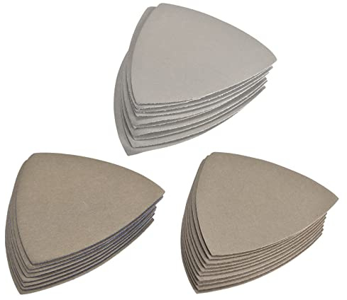 sourcing map 30 Stück Dreieck Detailschleifer Schleifpapier Satz 3-1/2 Zoll | 5000/7000/10000 Körnung, Schleifpads, Siliziumkarbid, Klett