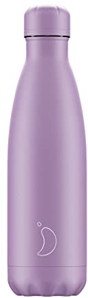 Chilly´s Originals Isolierflasche aus Edelstahl in der Farbe Pastel Purple 500ml, Maße: 7cm x 7cm x 26cm, B500PAAPL