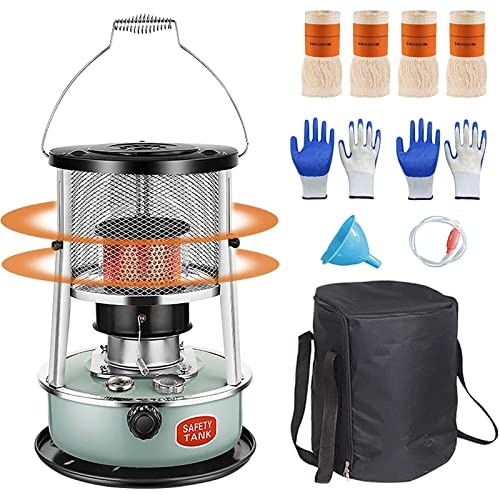 2600w Tragbare Heizung, 360 ° Mobile Heizung, (Mit 4 Dochten) Camping-heizofen, Effizienter Petroleumheizung, Nutzungszeit 16~21 Stunden, Für Zeltheizung, Kochen Oder Braten