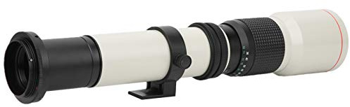 Teleobjetivo de 500 Mm, Teleobjetivo de Metal con Aumento de 2X para Canon EFS Mount SLR(Blanco)